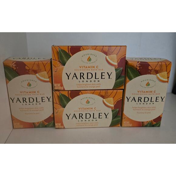 Four Yardley London Vitamin C Nourishing Bath Bar Soap - Picture 1 of 7